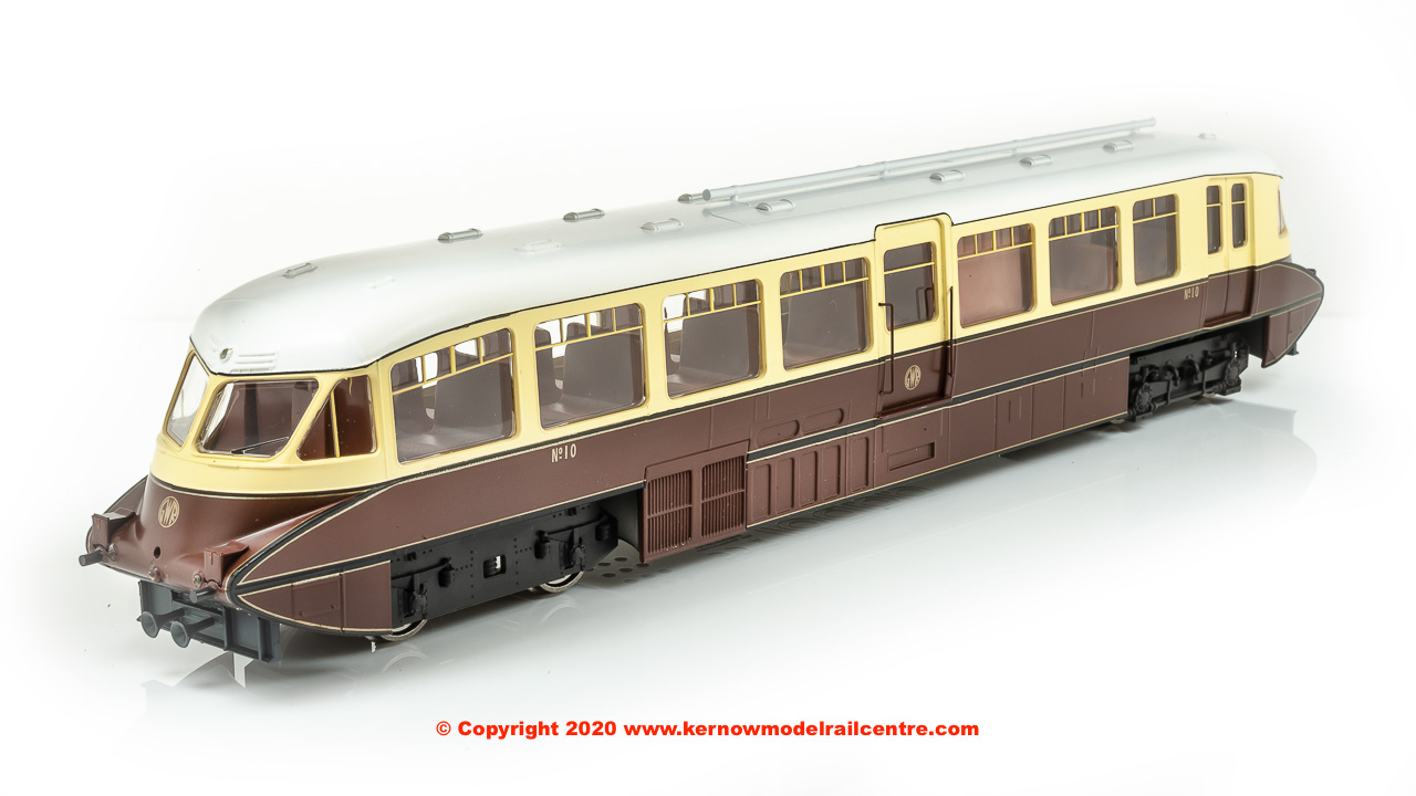 4D-011-006D Dapol Streamlined Railcar number 10 in GWR Chocolate and Cream livery with GWR Monagram